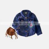 S60597B 2017 Girls Vest Turn Collar Children Clothes Embroidery Waistcoats Long Sleeve Kids Jeans Jackets thumbnail-2