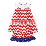 Lovely Chevron Smocked Short Set for Baby Girls on Independent Day Smocked Baby Clothes Set thumbnail-1