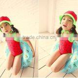 2015 Baby Girls Swim Suit Watermalon Swim Suit Girls Swimming Suit Red and Green Swimsuit With Hat thumbnail-1