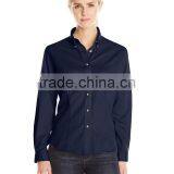 Cheap Women's Poplin Button Down Collar Long Sleeve Work Shirt thumbnail-2