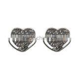 Customized Bohemian Latest Design Of Heart Diamond Sliver Earrings For Young Girls Wholesale thumbnail-2