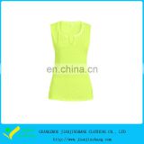 Sexy Yellow Color Slim Fitted 100% Cotton Super Quality Tank Tops