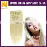 alibaba express high quality grade 5A 100% european virgin human hair clip in hair extension