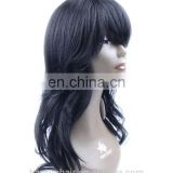 aliexpress cheap fashion long natural black heated resistant fiber cosplay synthetic hair wig