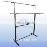 Hot Sale Metal Chrome Adjustable Clothing Rack With Double Hangrails