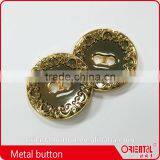 Fancy Flatback Enamel Gold Metal Lady Coats Button thumbnail-1