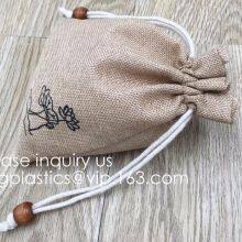 Drawstring Jute Bag Burlap Shopping Bag New Style Small Colorful Plaid Drawstring Bag,Personalised Small Hemp Jute Draws thumbnail-5