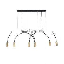 Nordic Style Home Decoration Pendant Light Black Gold Modern Strip LED Hanging Lamp