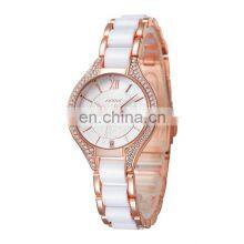 SINOBI New Arrival Women Luxury Watch S9858L Ceramic Strap Watch Pearl Shell Dial Handwatch Delicate Design Saat thumbnail-4