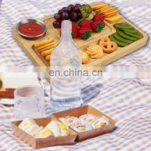Natural Bamboo Cheese Board Charcuterie Platter WIth Bowls thumbnail-5