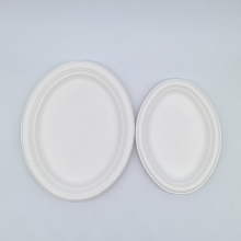 12.5 Inch Customizable Big Oval Plate Sugarcane Biodegradable Wholesale Bagasse Plate Compostable Biodegradable Plastic Free thumbnail-4