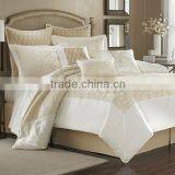 7 Pcs Gorgeous Polyester Jaquard Flower Comforter Set Bed In White Brown Color thumbnail-1