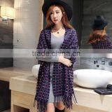 New Style Winter Autumn Tassel Cashmere Feel Woven Tartan Acrylic Scarf Quality Choice thumbnail-2