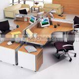 Modern Elegant Round Workstation Wooden 4 Seaters Office Cubicle (SZ-WS332) thumbnail-1
