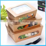 nanning factory made high quality kraft paper box with pet window for packing sala