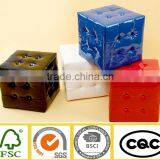 Hot Sale Square Leather Pouf Moroccan Ottoman