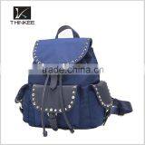 Fahion Girls Leather Backpack Navy pu Leather Backpack High Quality Custom Design Leather Backpack