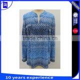 100% Silk Cdc Placement Print Top Blouse Women Shirt Long Sleeve Casual Classic Fit thumbnail-1