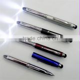 3 in 1 ball pen with led light , promotional touch screen pen