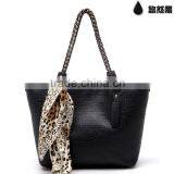 Trendy Italy Designer Women Handbag With Scarf Decorative thumbnail-4