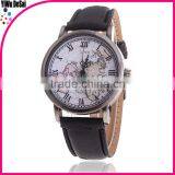 Fashion Women Watch Vintage Earth World Map Watches Quartz Watch Leather Wrist Watches Female Clock