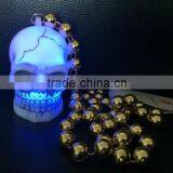 2014 new design holloween necklace flashing led skull