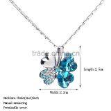 New Model Saudi Gold Stone Four Leaf Clover Necklace Chain thumbnail-2