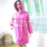 Fuchsia Women Hooded Microfiber Bathrobe/lounge Robe thumbnail-1