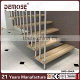 Floating Outdoor Metal Stair Railing With Wood Treads thumbnail-2