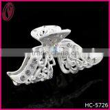 European Popular Elegant Matte White Metal Rhinestone Hair Claw Clips thumbnail-1