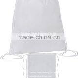 Custom Drawstring Backpack Bag, Promotional Polyester Drawstring Bag, Eco Bag Polyester, White Drawstring Bag thumbnail-1