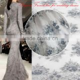 2016 Top sell fashion dubai french lace for wedding/french beaded tulle fabric for bride