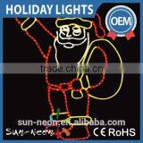 Santa Claus Christmas Decorations Light Rope Motif Outdoor Lighted 2d Santa Claus thumbnail-4