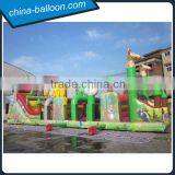 Inflatable zoo bouncer / animal cartoon inflatable obstacle bouncy for kindergarten