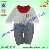 Top Quality White Grey Overall Print Wholesale Baby Creepers Items thumbnail-1