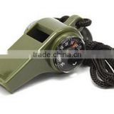 OEM 3 in 1 high DB survival whistle camping whistle with compass outdoor whistle with thermometer UD06031