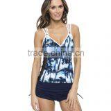 Spaghetti Strap Coconut Tree Digital Printing Sexy Women Bathing Suits Beach Tankini PW- SMR8074 thumbnail-3