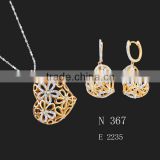 latest fashion jewelry set earrings necklace gold plated