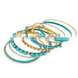 Gold Plated Multilayer Boho Rhinestone Turquoise Vintage Ethnic Women Bracelets Cuff Bangles Jewelry Accessories thumbnail-5