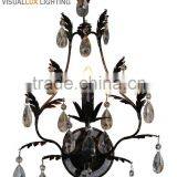 MW4615-1 Antique Black With and Clear Crystals Wall Light Wall Sconce Wall Lamp Vintage Industrial Lighting