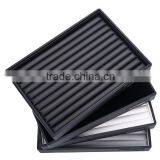 Chinese Factories Wholesale Custom Luxurious Leather Ring Box, Black Beautiful Display Box