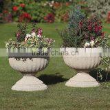 Pack of 2 Imperial Stone Effect Pedestal Garden Planters and Urms