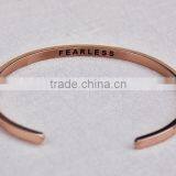 Stainless Steel Engraved Fashion Hand Stamped Cuff Bracelets With Saying "FEARLESS" thumbnail-1