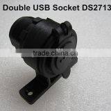 Car/motorcycle/snowmobile Panel Dual USB Socket 5V thumbnail-2