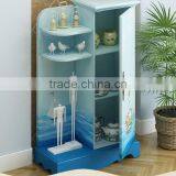 Mediterranean Style Wine Cabinet, Sailing Boat Handpainting Wine Cupboard, Solid Wood Single Door Show Cabinet (BF01-X1148) thumbnail-4