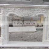 Italian Yellow Marble Fireplace With Floral Design thumbnail-5