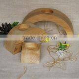 FSC Certified Arched Shape Home Decorative Wooden Single Candle Holder thumbnail-3