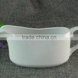 White Ceramic Gravy Boat White Milk Cup Stocked Porcelain Milk Cup Big Sauce Boat thumbnail-1