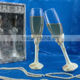 starfish and shell themed champagne toasting flutes wedding souvenirs 2014