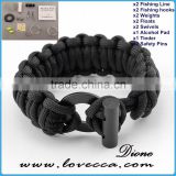 Military tactical survival fishing tools wrapped emergency paracord survival kit